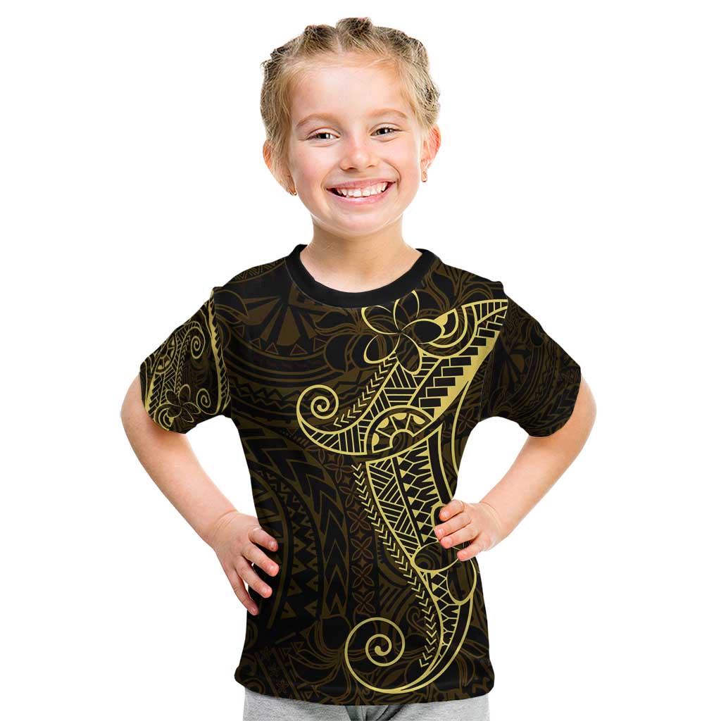 Black Gold Polynesian Tribal Kid T Shirt LT9 Gold - Polynesian Pride