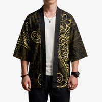 Black Gold Polynesian Tribal Kimono - Polynesian Pride