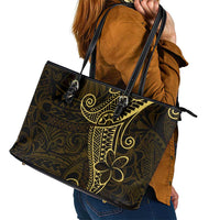 Black Gold Polynesian Tribal Leather Tote Bag LT9 - Polynesian Pride