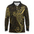 Black Gold Polynesian Tribal Long Sleeve Polo Shirt - Polynesian Pride