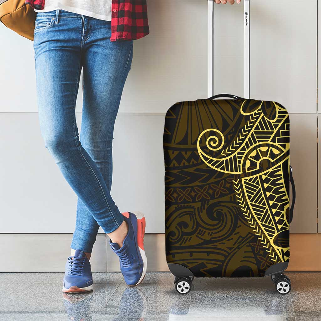 Black Gold Polynesian Tribal Luggage Cover - Polynesian Pride