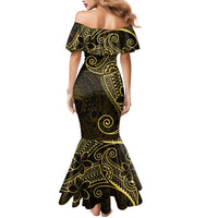 Black Gold Polynesian Tribal Mermaid Dress - Polynesian Pride