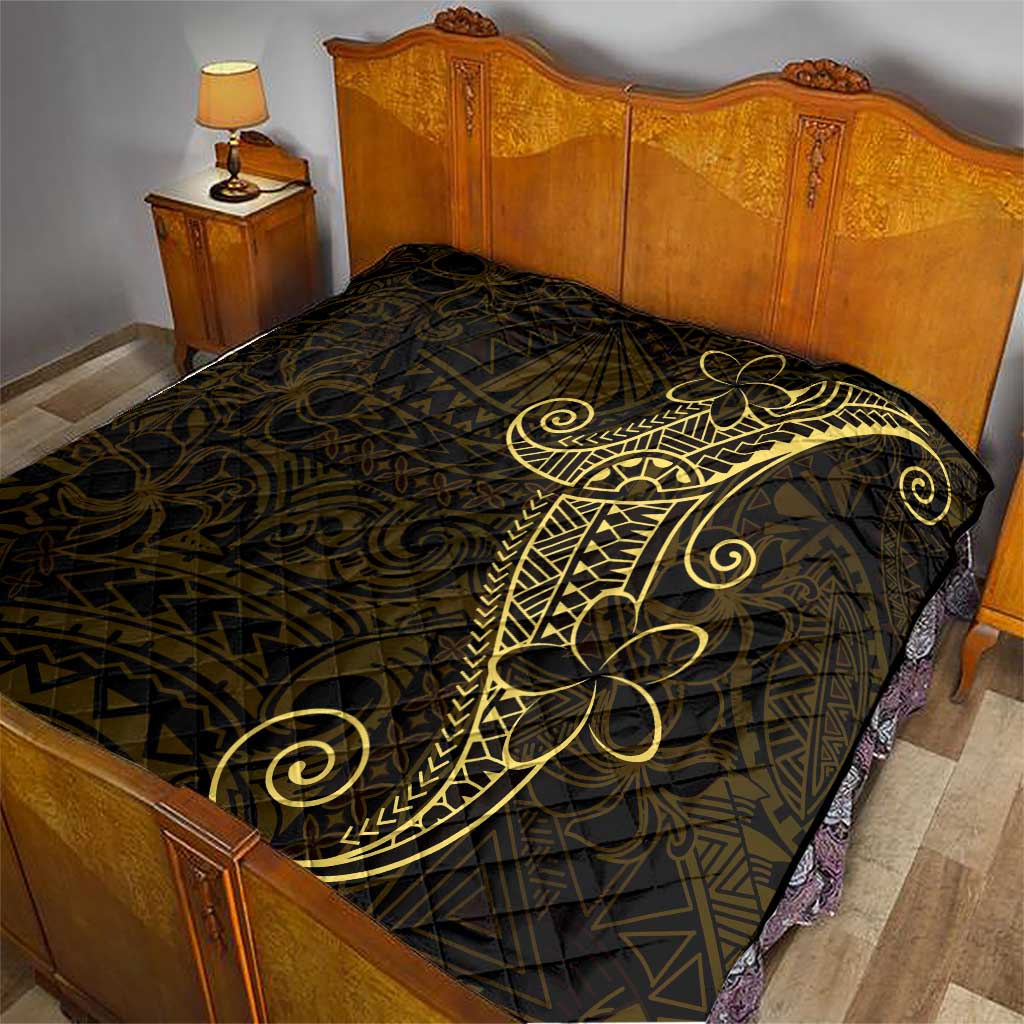 Black Gold Polynesian Tribal Quilt - Polynesian Pride
