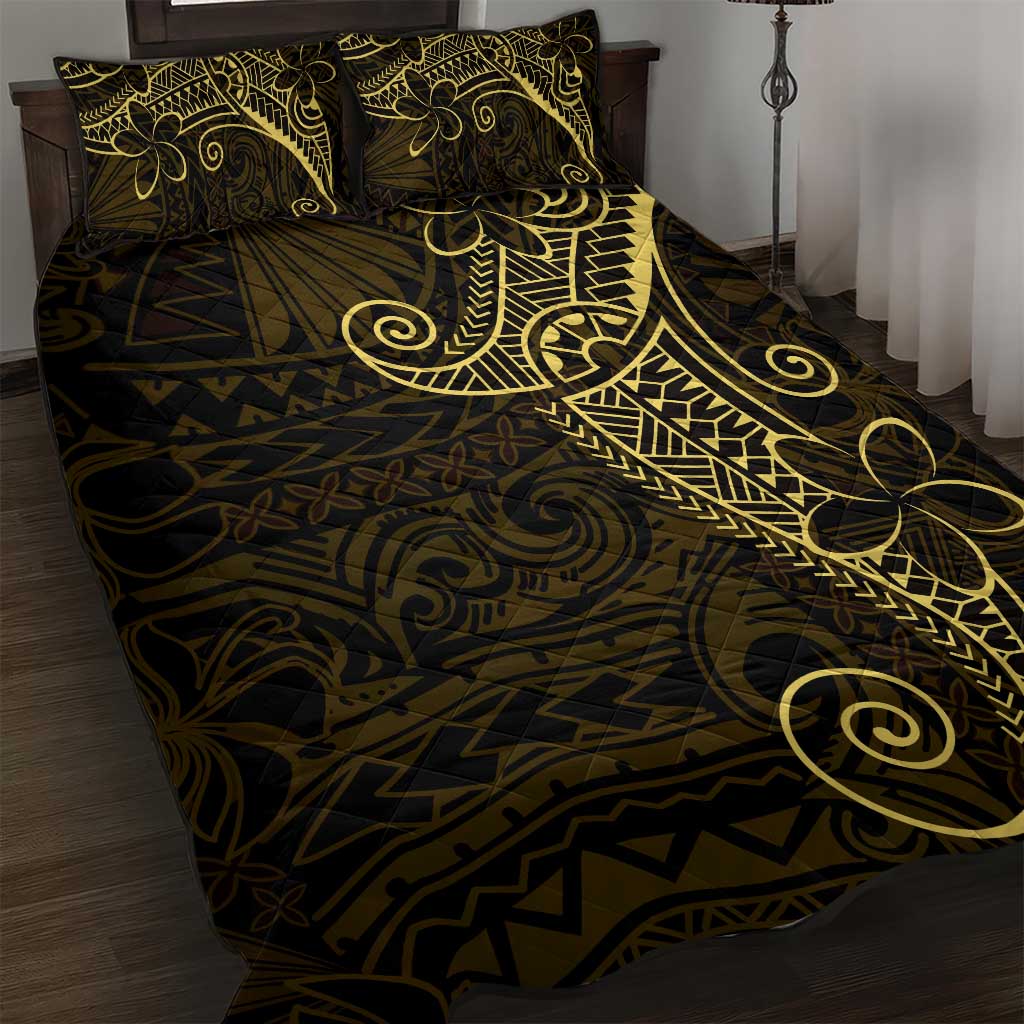 Black Gold Polynesian Tribal Quilt Bed Set LT9 Gold - Polynesian Pride