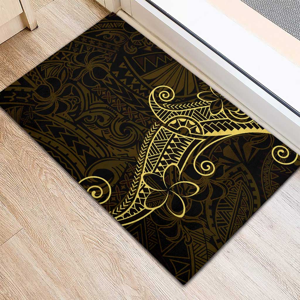 Black Gold Polynesian Tribal Rubber Doormat LT9 - Polynesian Pride