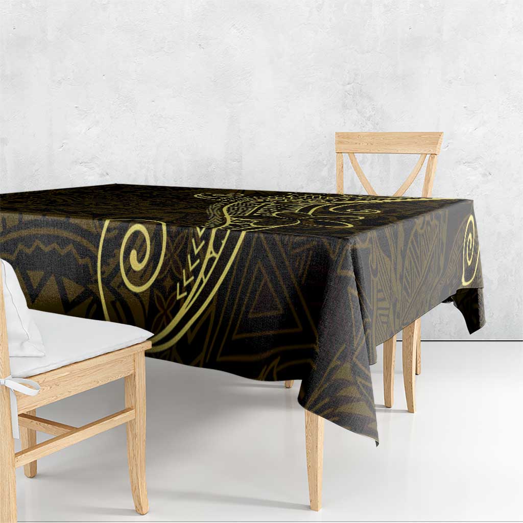 Black Gold Polynesian Tribal Tablecloth - Polynesian Pride