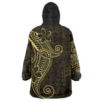 Black Gold Polynesian Tribal Wearable Blanket Hoodie - Polynesian Pride
