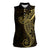 Black Gold Polynesian Tribal Women Sleeveless Polo Shirt - Polynesian Pride