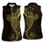 Black Gold Polynesian Tribal Women Sleeveless Polo Shirt - Polynesian Pride