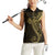 Black Gold Polynesian Tribal Women Sleeveless Polo Shirt - Polynesian Pride