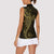 Black Gold Polynesian Tribal Women Sleeveless Polo Shirt - Polynesian Pride