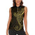 Black Gold Polynesian Tribal Women Sleeveless Polo Shirt - Polynesian Pride
