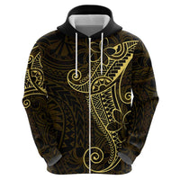 Black Gold Polynesian Tribal Zip Hoodie - Polynesian Pride