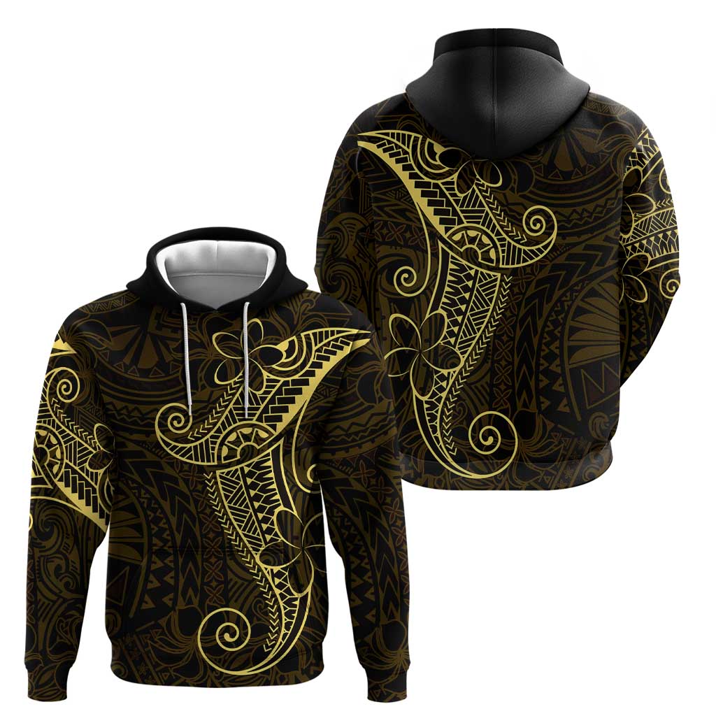Black Gold Polynesian Tribal Zip Hoodie - Polynesian Pride