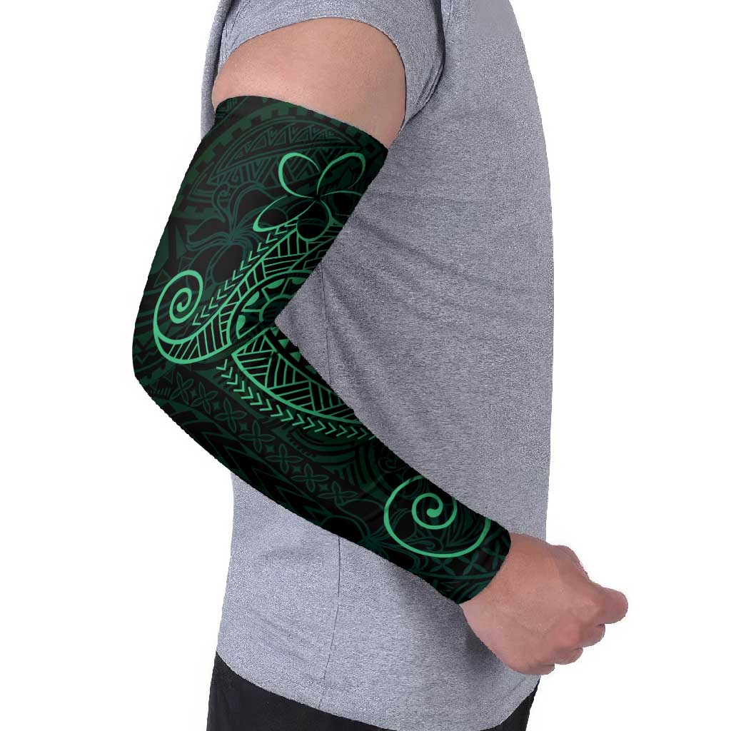 Black Green Polynesian Tribal Arm Sleeves - Polynesian Pride