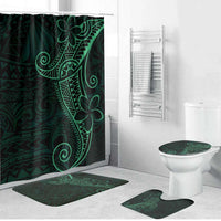 Black Green Polynesian Tribal Bathroom Set - Polynesian Pride