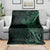 Black Green Polynesian Tribal Blanket - Polynesian Pride