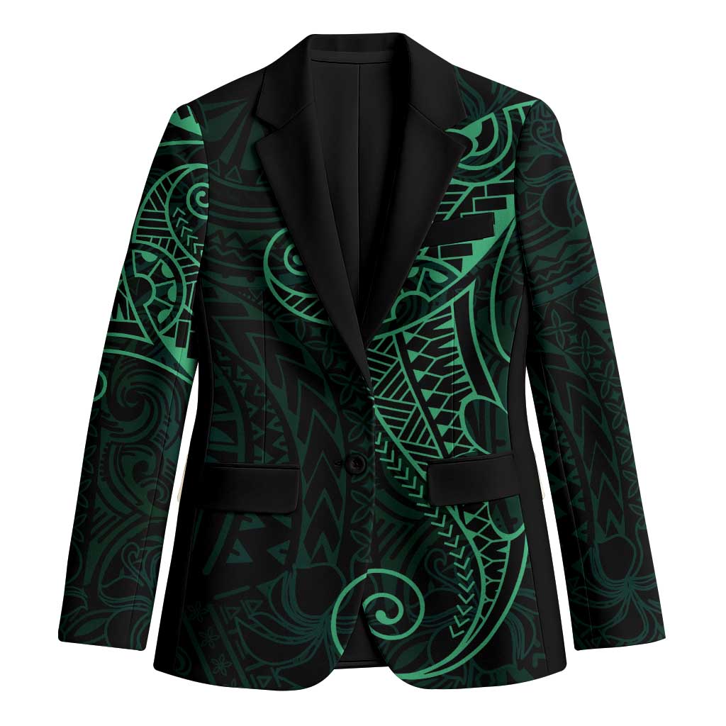 Black Green Polynesian Tribal Blazer - Polynesian Pride