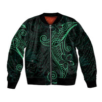 Black Green Polynesian Tribal Bomber Jacket - Polynesian Pride
