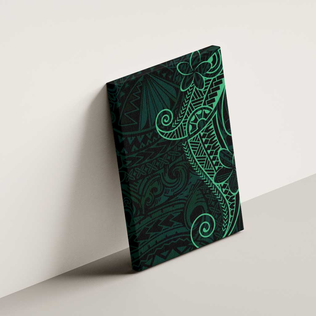 Black Green Polynesian Tribal Canvas Wall Art - Polynesian Pride