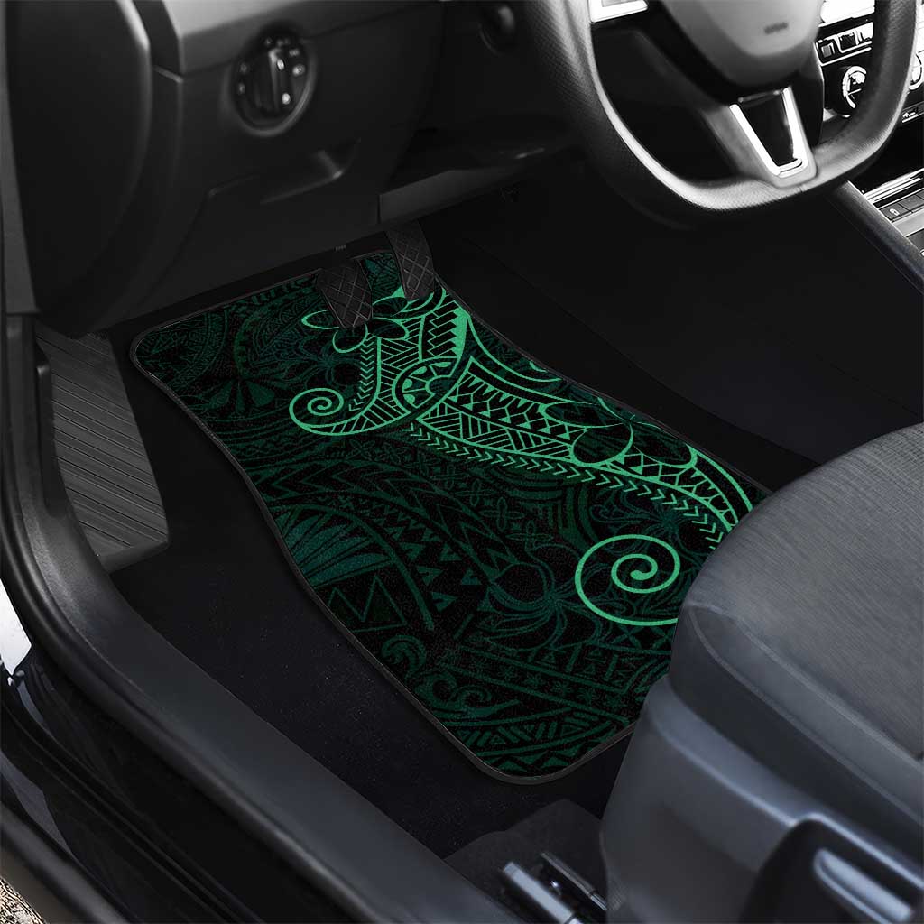 Black Green Polynesian Tribal Car Mats - Polynesian Pride