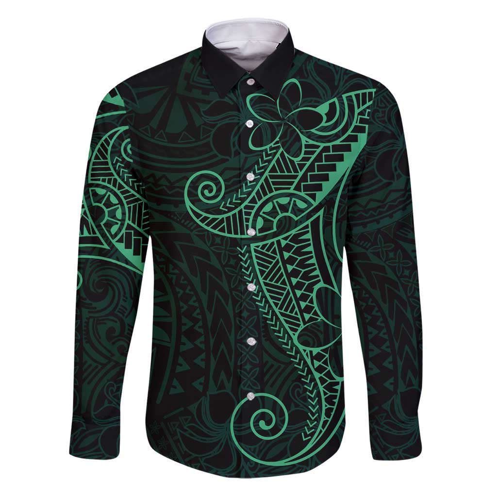 Black Green Polynesian Tribal Family Matching Puletasi and Hawaiian Shirt - Polynesian Pride