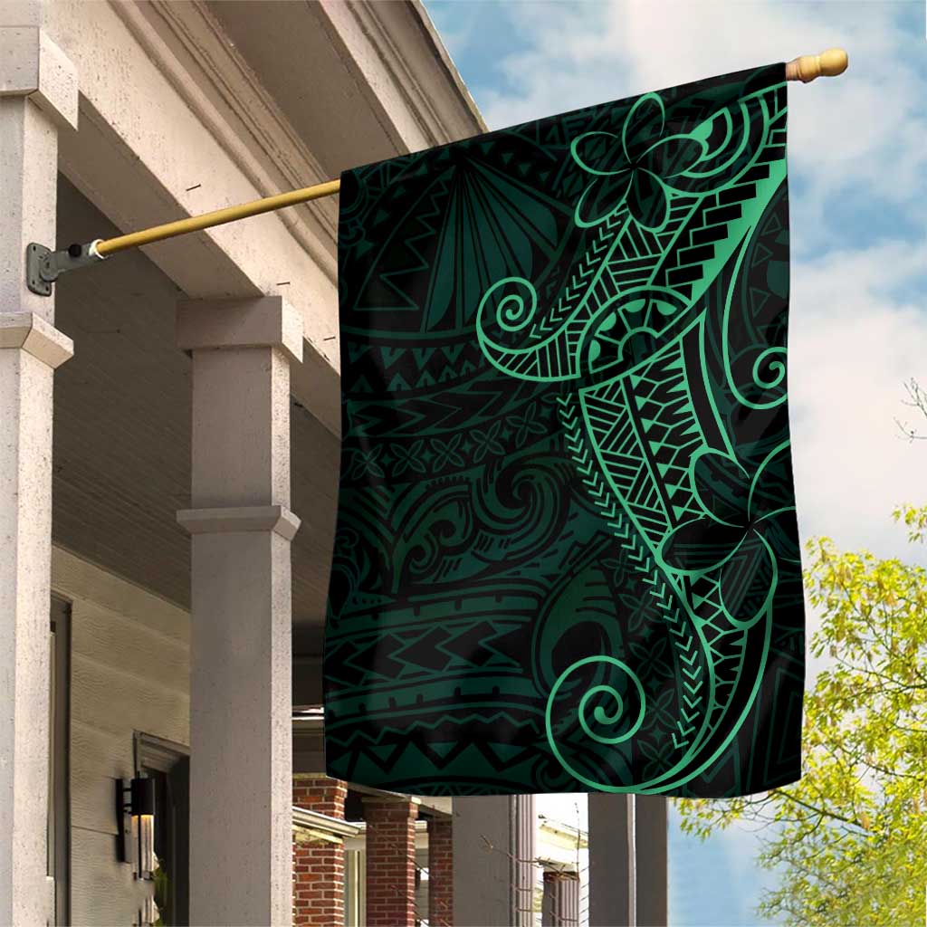 Black Green Polynesian Tribal Garden Flag - Polynesian Pride