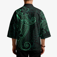 Black Green Polynesian Tribal Kimono - Polynesian Pride