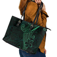 Black Green Polynesian Tribal Leather Tote Bag LT9 - Polynesian Pride
