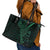 Black Green Polynesian Tribal Leather Tote Bag - Polynesian Pride