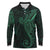 Black Green Polynesian Tribal Long Sleeve Polo Shirt - Polynesian Pride
