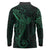 Black Green Polynesian Tribal Long Sleeve Polo Shirt - Polynesian Pride