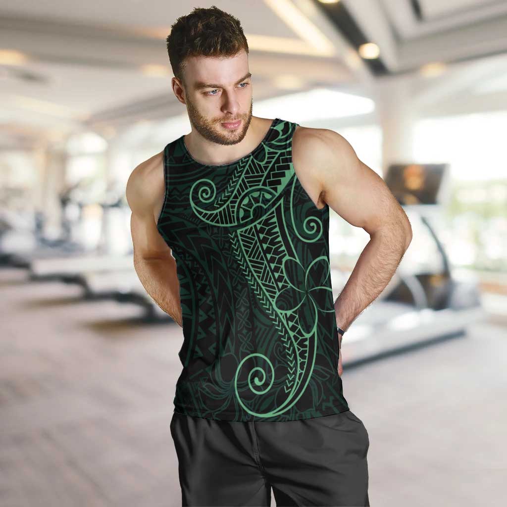 Black Green Polynesian Tribal Men Tank Top - Polynesian Pride