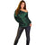 Black Green Polynesian Tribal Off Shoulder Sweater - Polynesian Pride