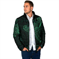 Black Green Polynesian Tribal Padded Jacket - Polynesian Pride