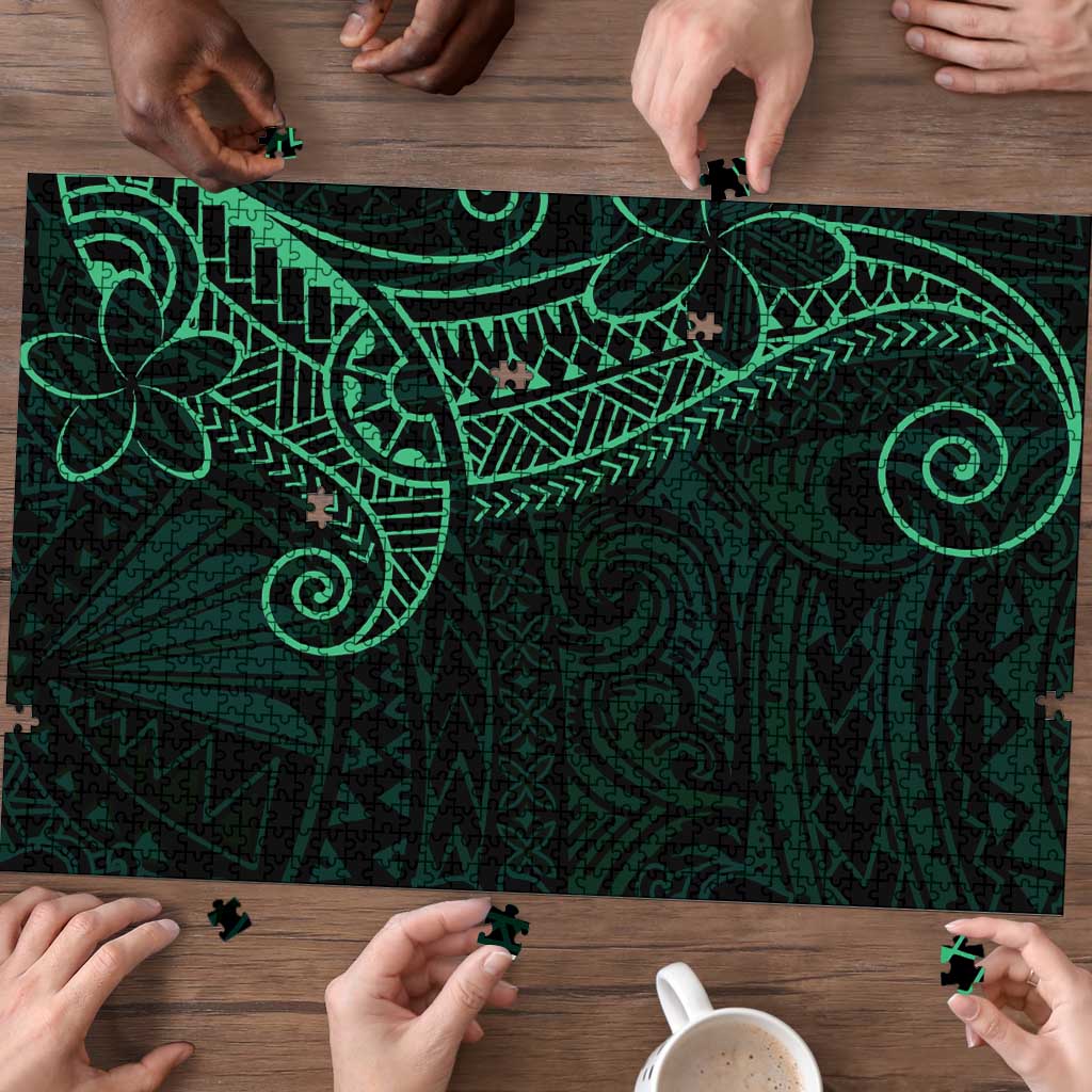 Black Green Polynesian Tribal Puzzle - Polynesian Pride