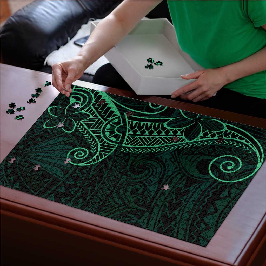 Black Green Polynesian Tribal Puzzle - Polynesian Pride