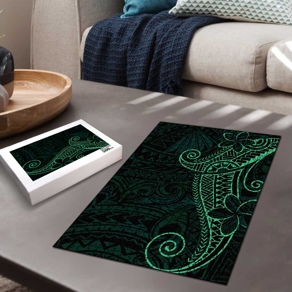 Black Green Polynesian Tribal Puzzle - Polynesian Pride