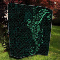 Black Green Polynesian Tribal Quilt - Polynesian Pride