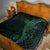 Black Green Polynesian Tribal Quilt - Polynesian Pride