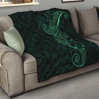 Black Green Polynesian Tribal Quilt - Polynesian Pride
