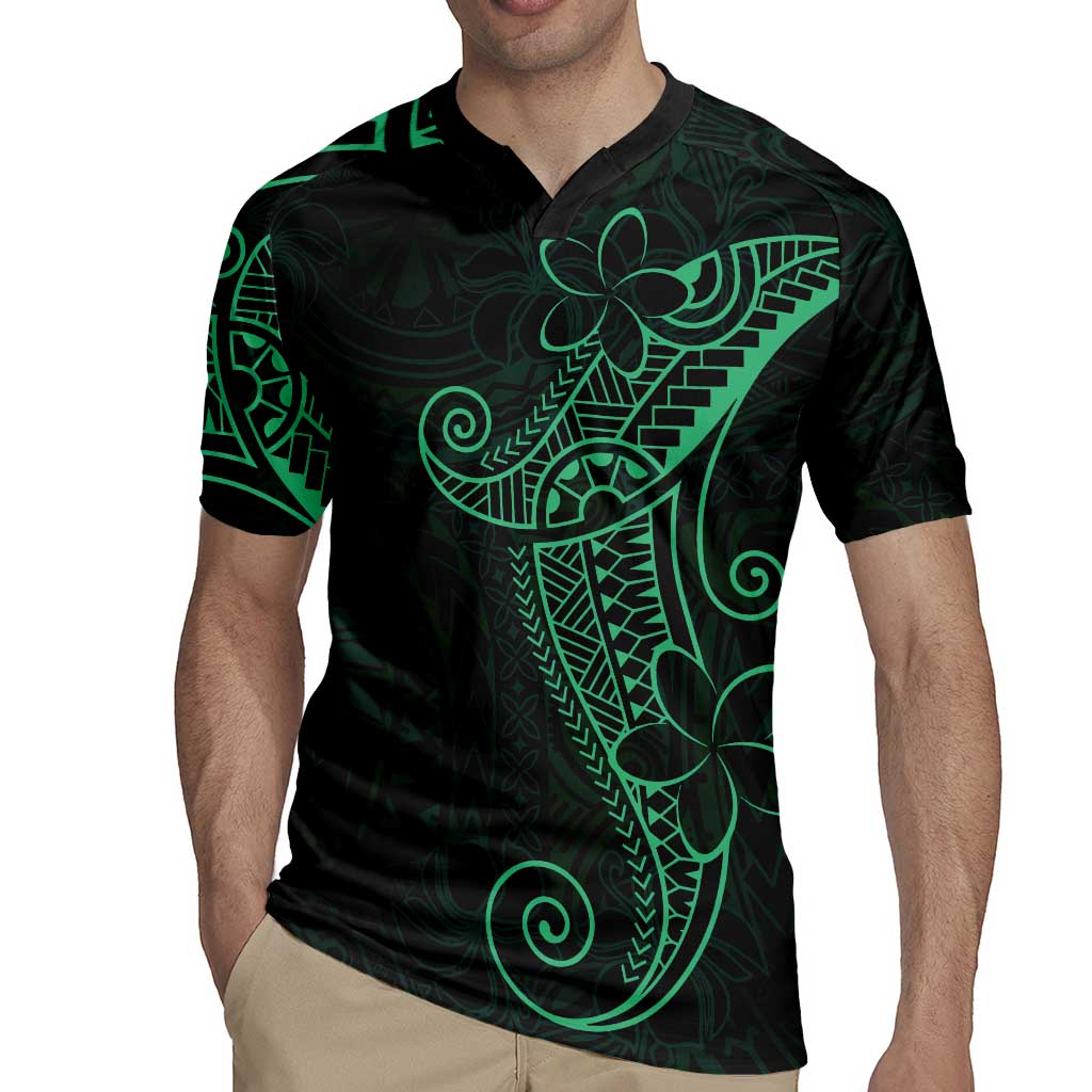 Black Green Polynesian Tribal Rugby Jersey - Polynesian Pride