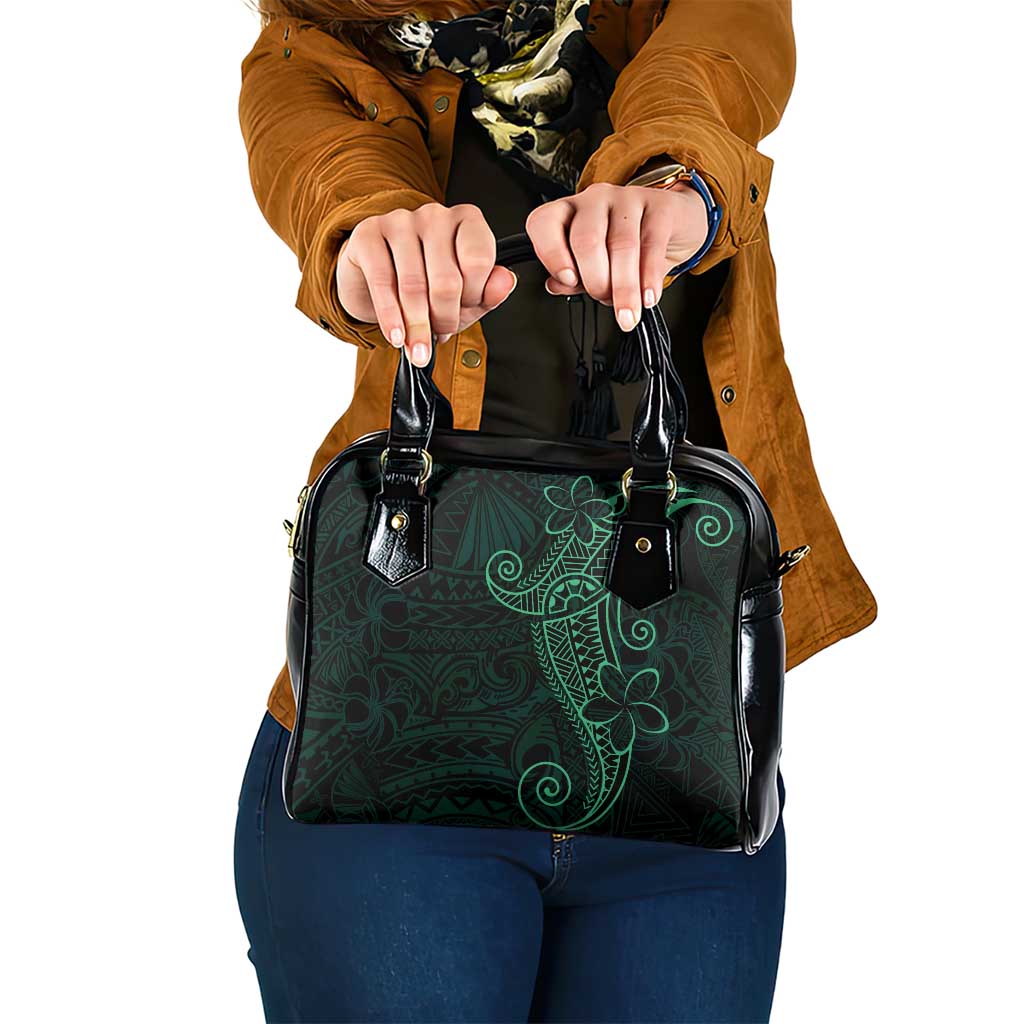 Black Green Polynesian Tribal Shoulder Handbag LT9 One Size Green - Polynesian Pride