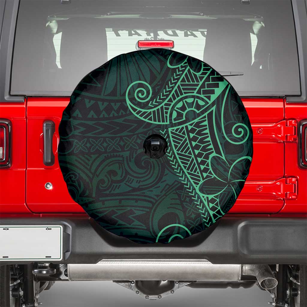 Black Green Polynesian Tribal Spare Tire Cover - Polynesian Pride