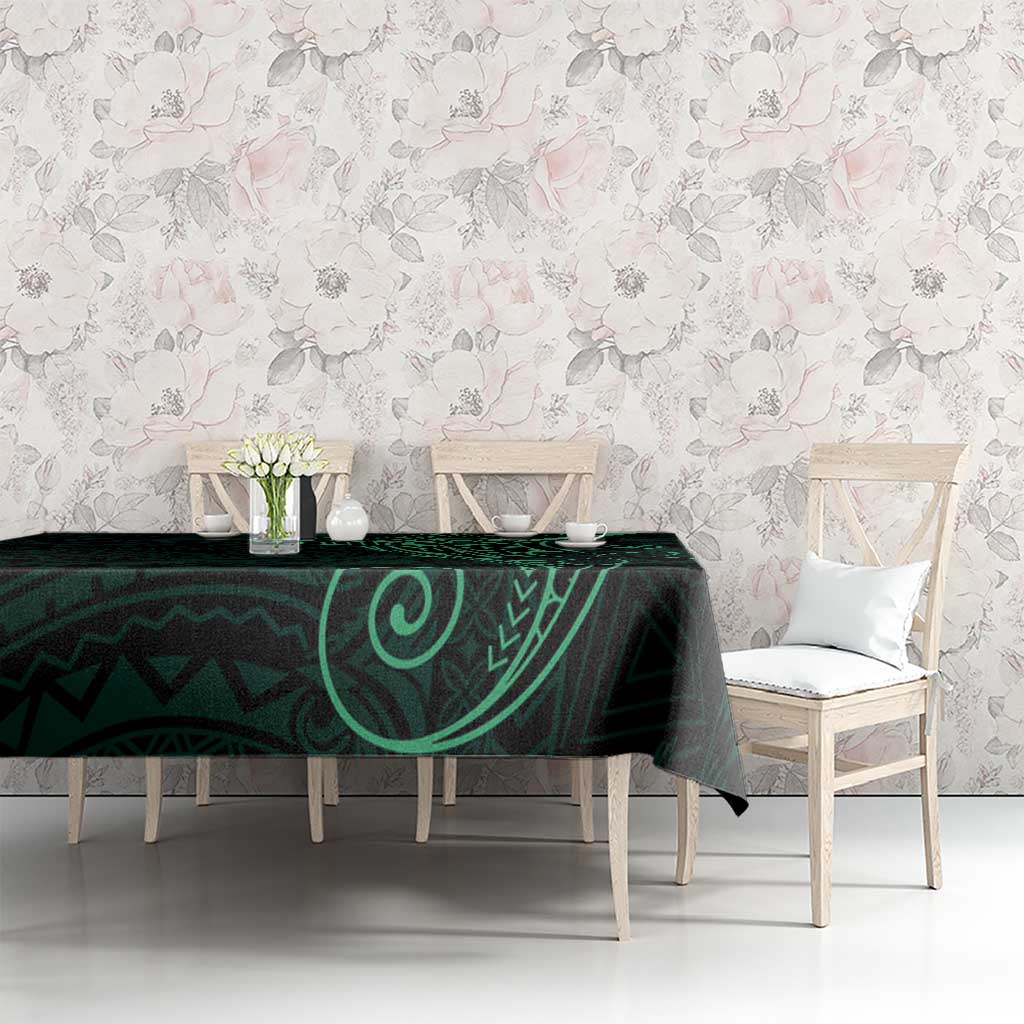 Black Green Polynesian Tribal Tablecloth - Polynesian Pride