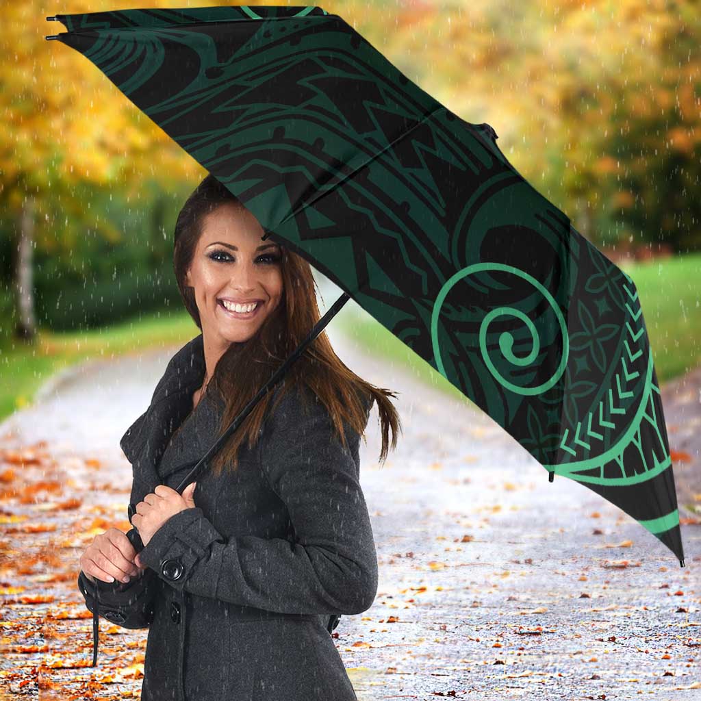 Black Green Polynesian Tribal Umbrella - Polynesian Pride