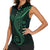 Black Green Polynesian Tribal Women Sleeveless Polo Shirt - Polynesian Pride
