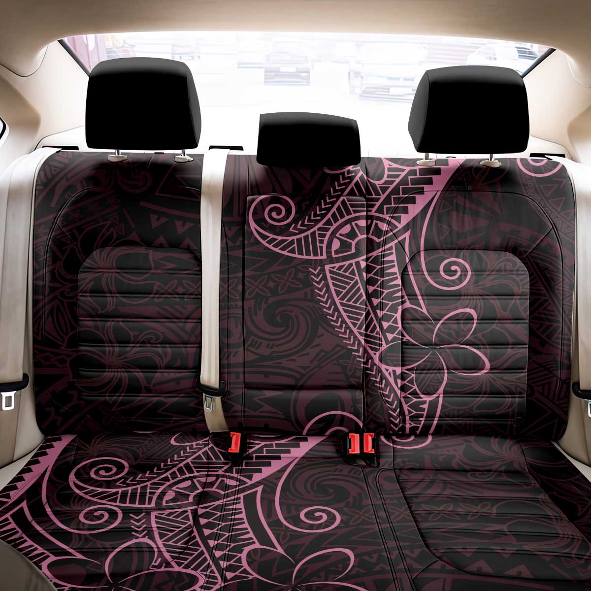 Black Pink Polynesian Tribal Back Car Seat Cover LT9 - Polynesian Pride