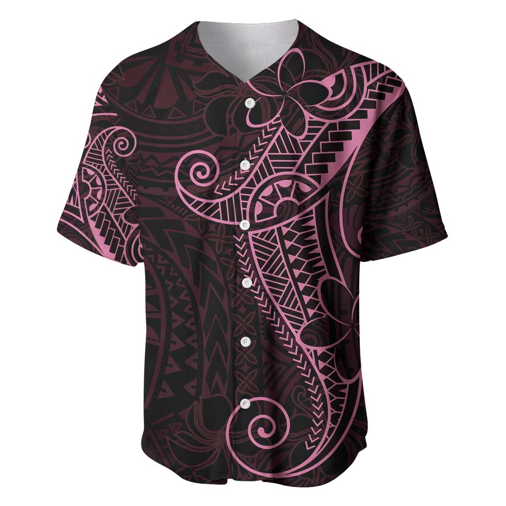 Black Pink Polynesian Tribal Baseball Jersey - Polynesian Pride