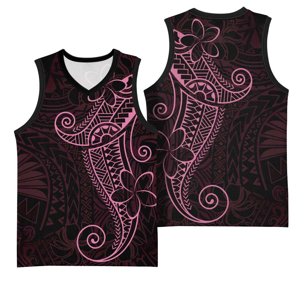 Black Pink Polynesian Tribal Basketball Jersey - Polynesian Pride